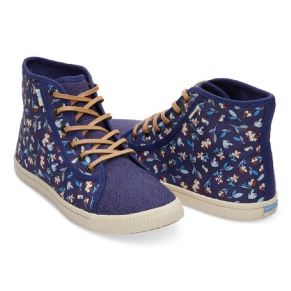 Toms Deep Cobalt Floral Camarillo Hi-Top Sneaker - Women